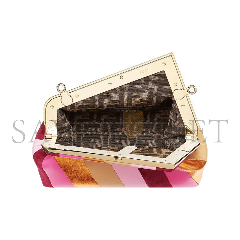 F**di first leather clutch bag in pink 8bp129ajs8f0mwu (26*18*9.5cm)